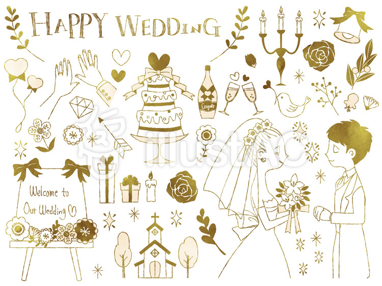 【ロイヤリティフリー】 結婚 式 イラスト おしゃれ 無料イラスト素材集