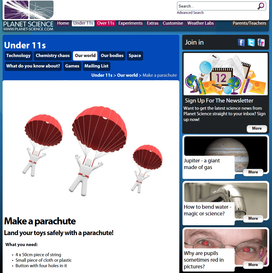 Make a parachute Content ClassConnect