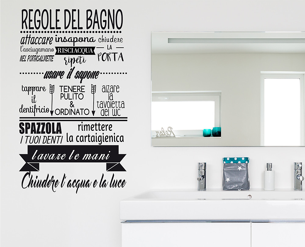 Decorazioni Parete Regole del Bagno Decoramo.it