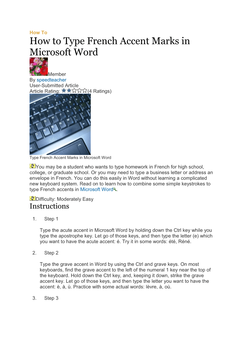 How to Type French Accent Marks in Microsoft Word Docest