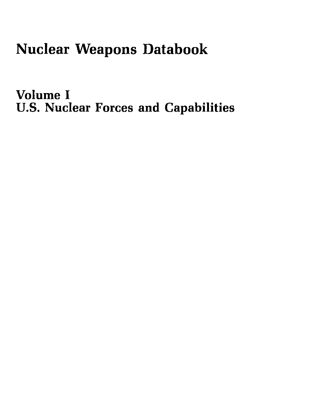 Nuclear Weapons Databook DocsLib