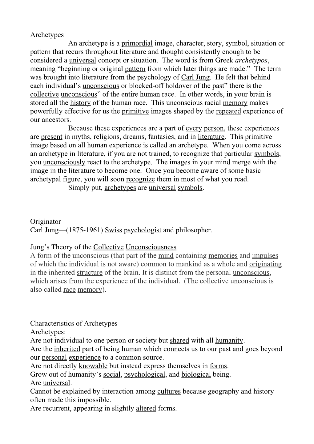 Simply Put, Archetypes Are Universal Symbols DocsLib