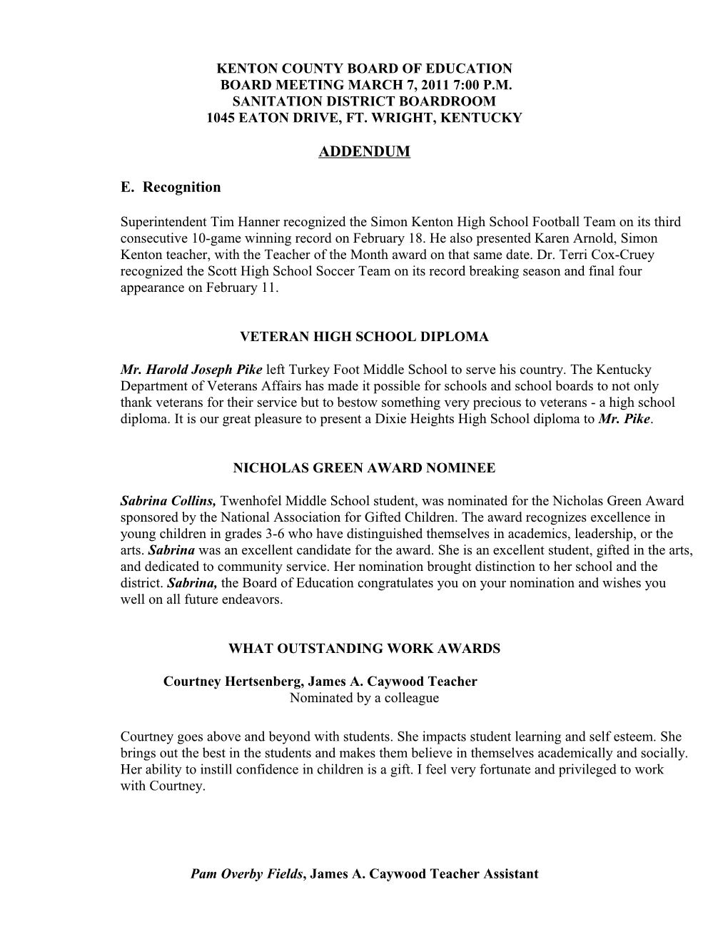 Kenton County Board of Education DocsLib