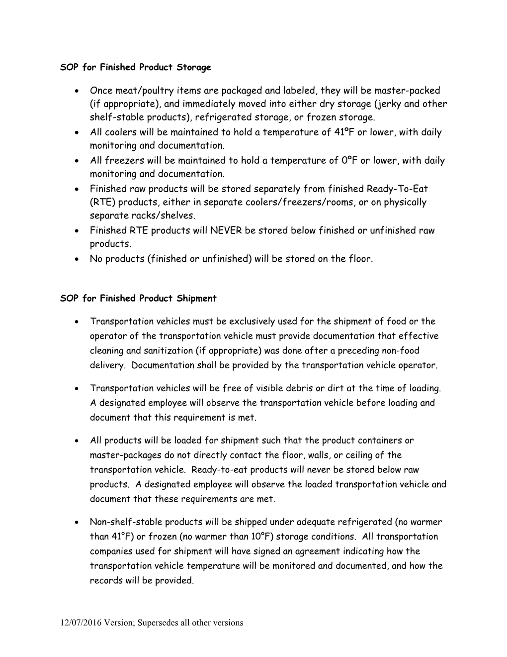 SOP for Finished Product Storage DocsLib
