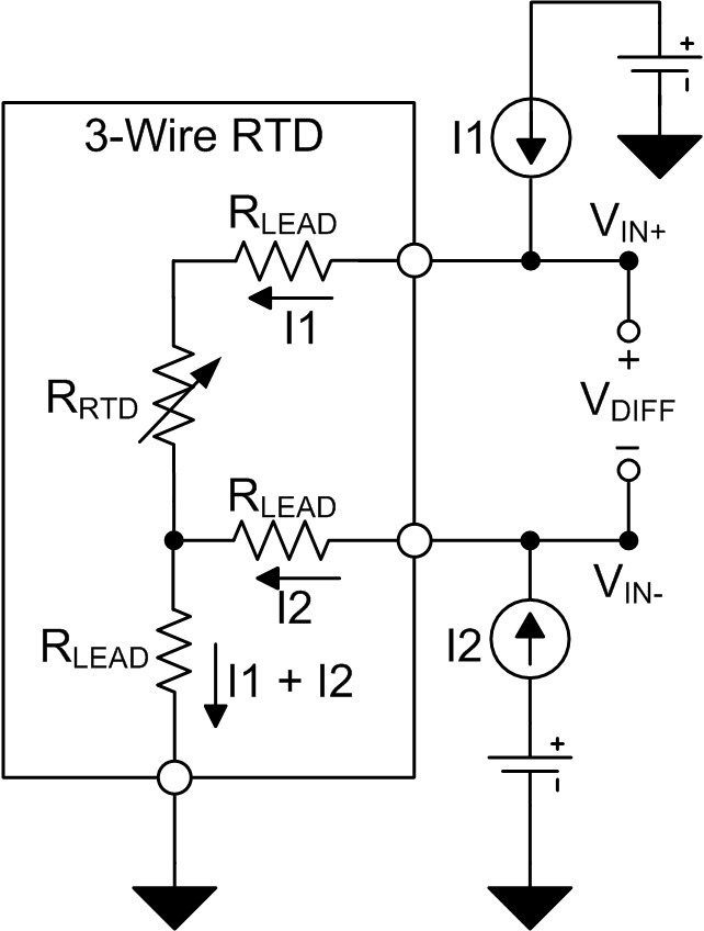 Excitation current mismatch effects in threewire RTD measurement