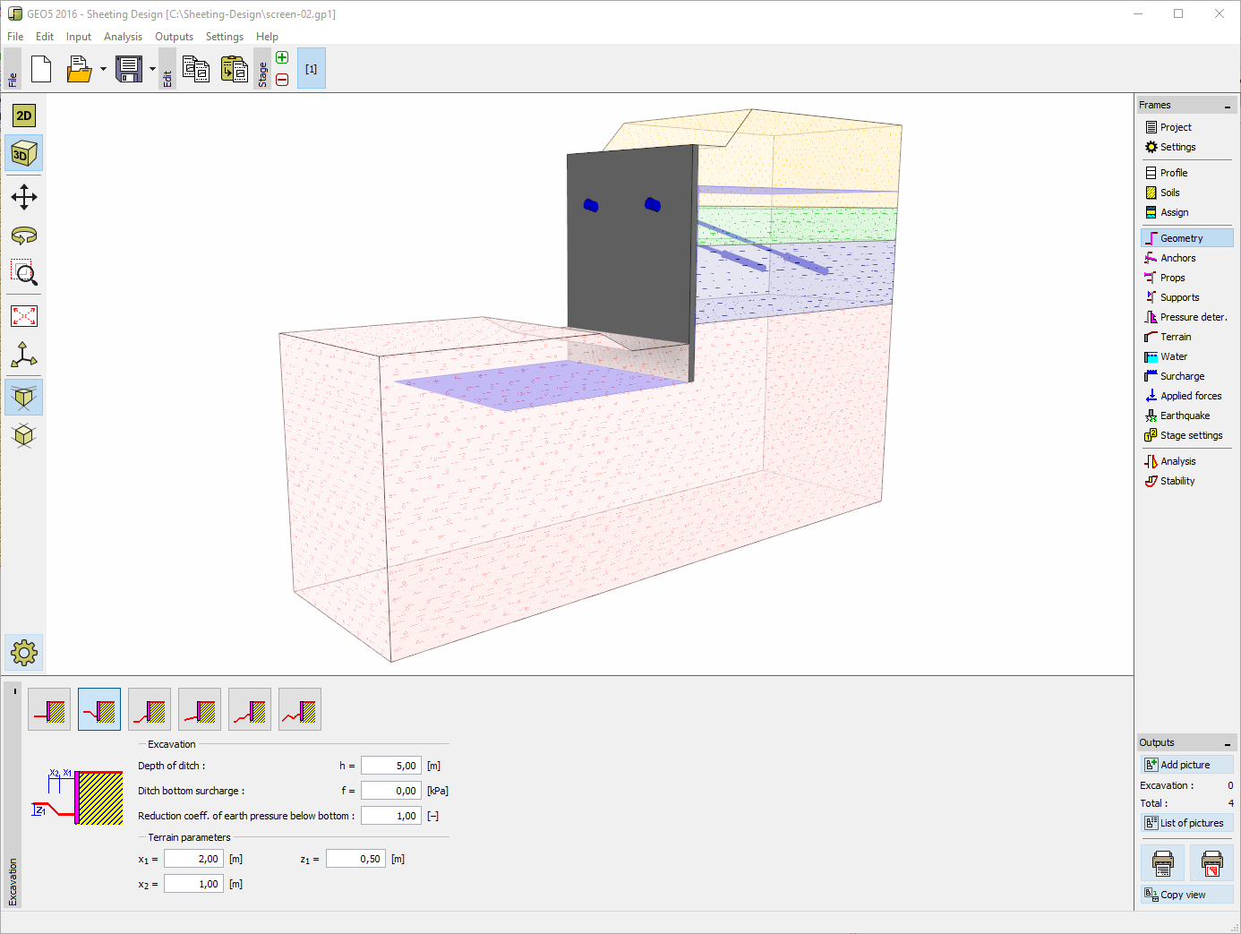 Azienda Picasso sheet pile wall design software difficile
