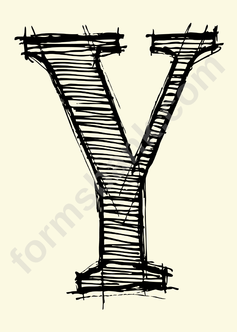 Letter Y Template printable pdf download