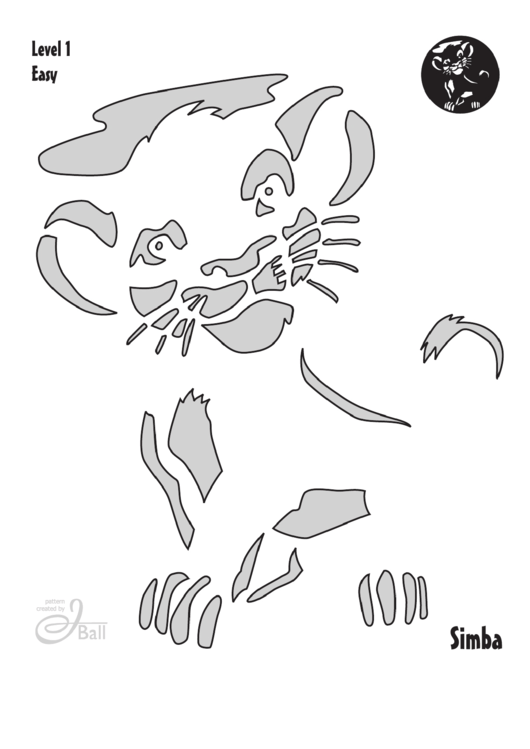 Simba Pumpkin Carving Template printable pdf download