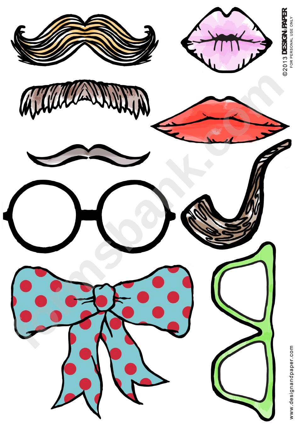 Photo Booth Prop Templates printable pdf download