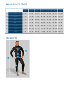 46 Wetsuit Size Charts free to download in PDF