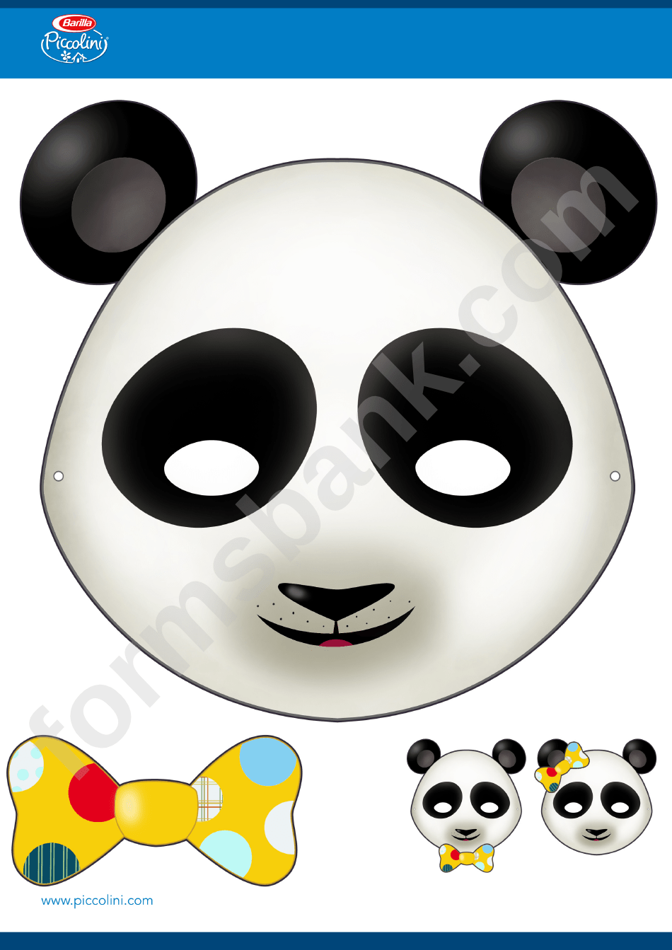 Panda Mask Template printable pdf download