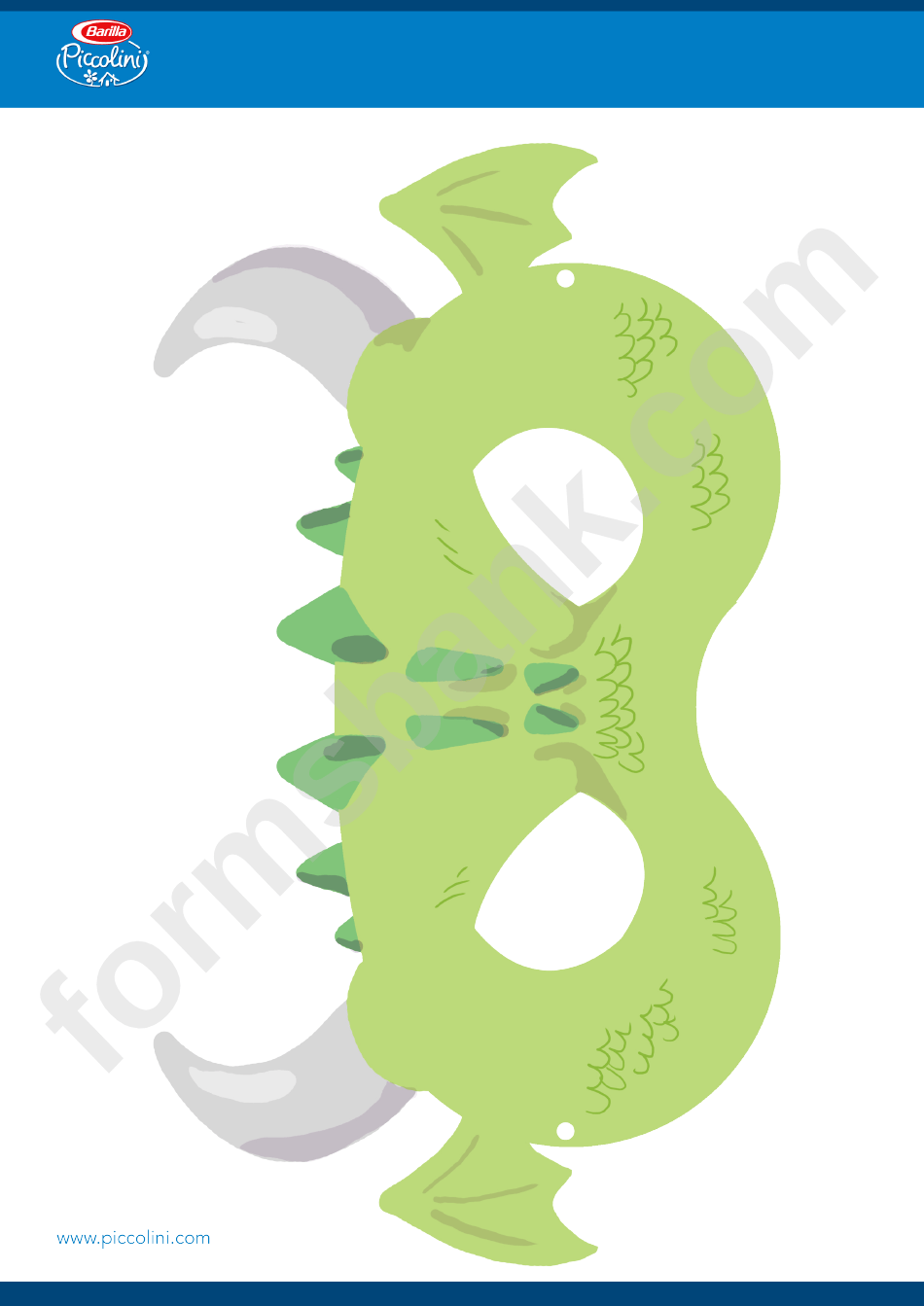 Dragon Mask Template printable pdf download