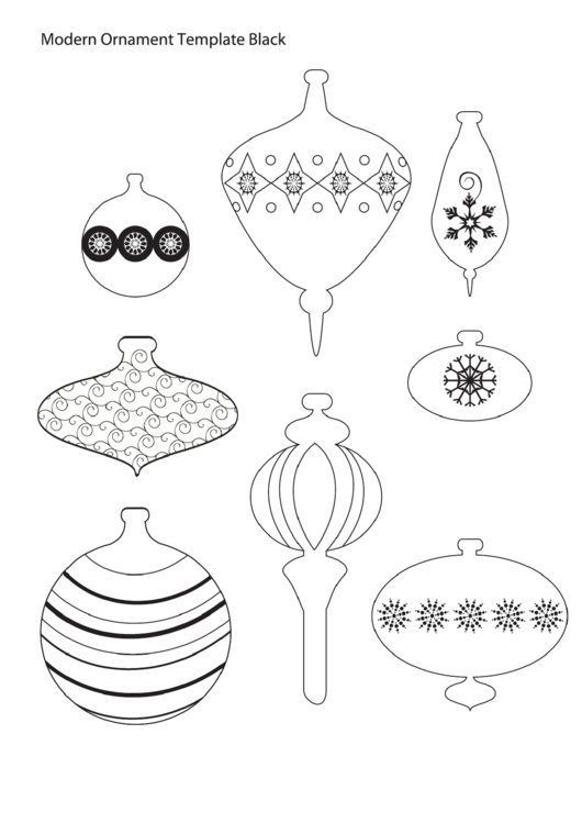 Black Modern Christmas Ornament Template printable pdf download