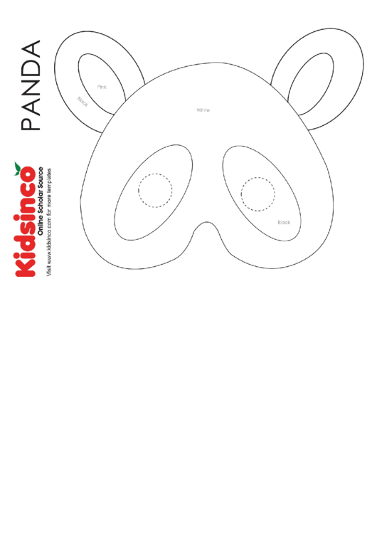 Panda B/w Mask Template printable pdf download