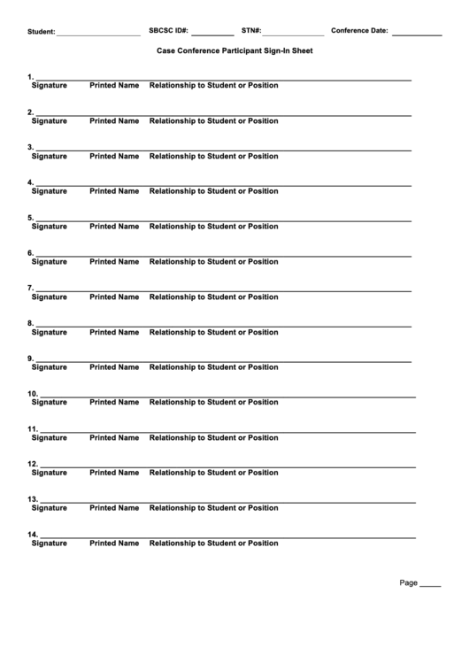 Top Conference Sign In Sheets free to download in PDF format