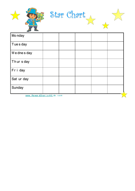 Dora Star Chart printable pdf download