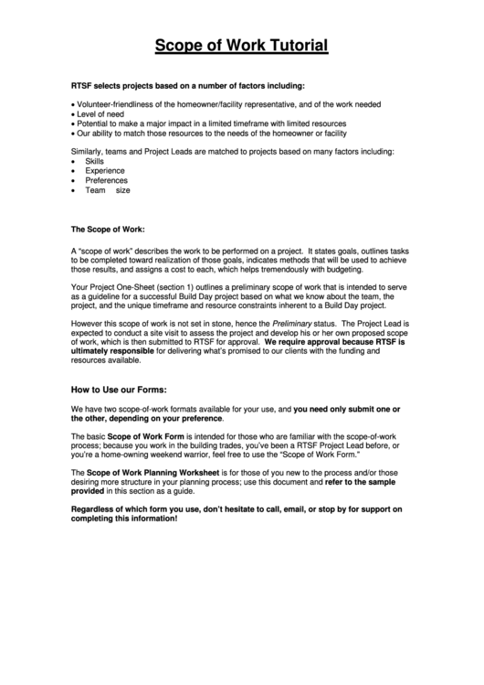 Top Scope Of Work Templates free to download in PDF format