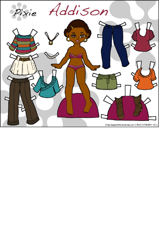 Top African American Paper Dolls Templates free to download in PDF format