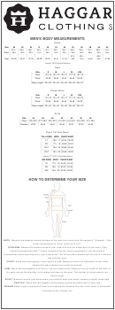 1353 Clothing Size Charts free to download in PDF