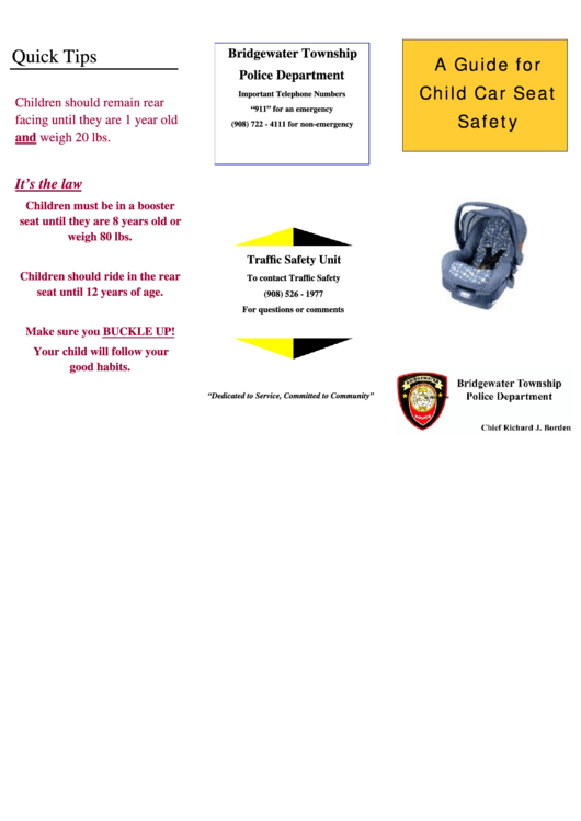 General Child Seat Use Information And Size Chart printable pdf download