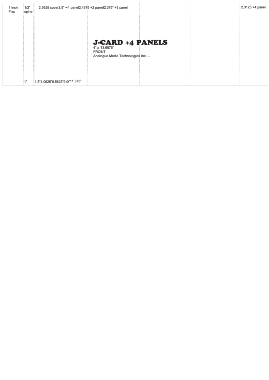 4 Panels JCard Worksheet Template printable pdf download