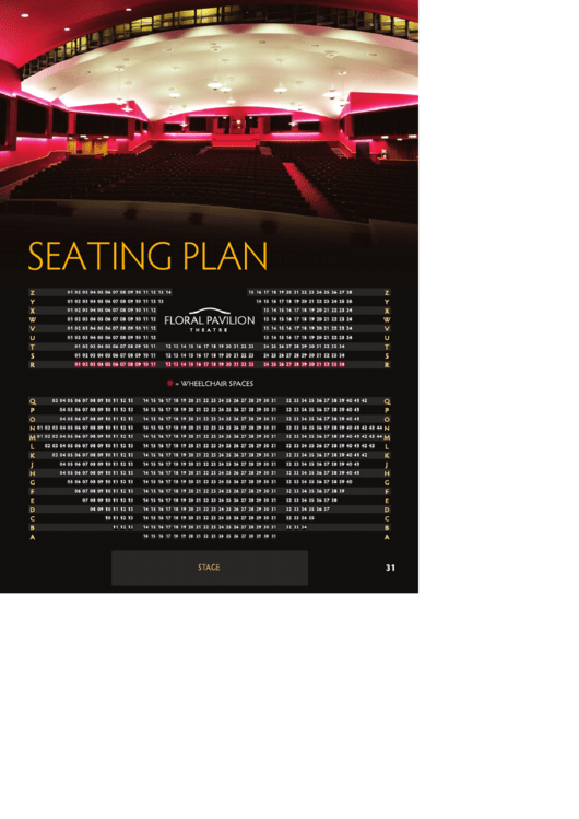 Floral Pavilion Theatre Seating Plan printable pdf download