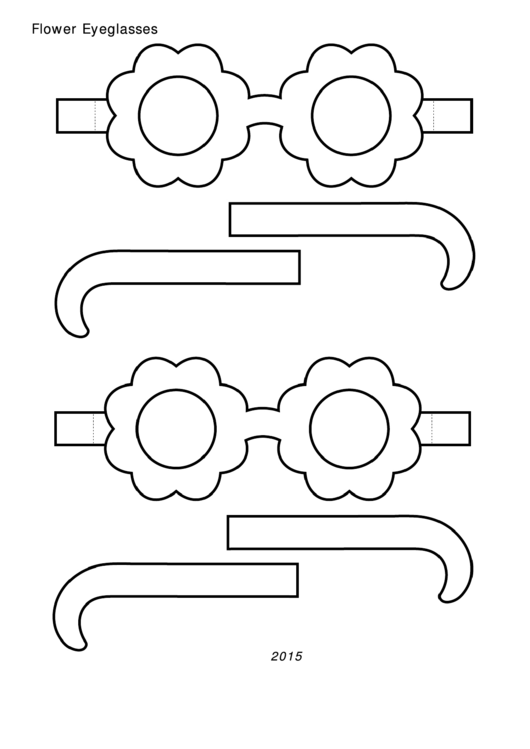 Flower Eyeglasses Template printable pdf download