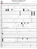 Fillable Form Hsmv 82040 - Application For Certificate Of Title With