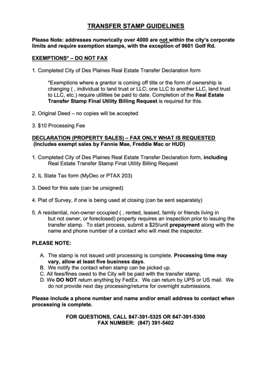 Transfer Stamp Guidelines printable pdf download