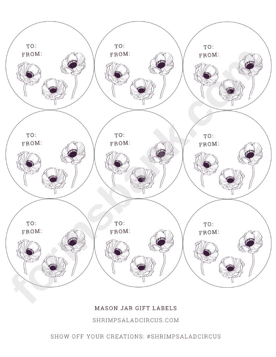 Canning Mason Jar Labels printable pdf download
