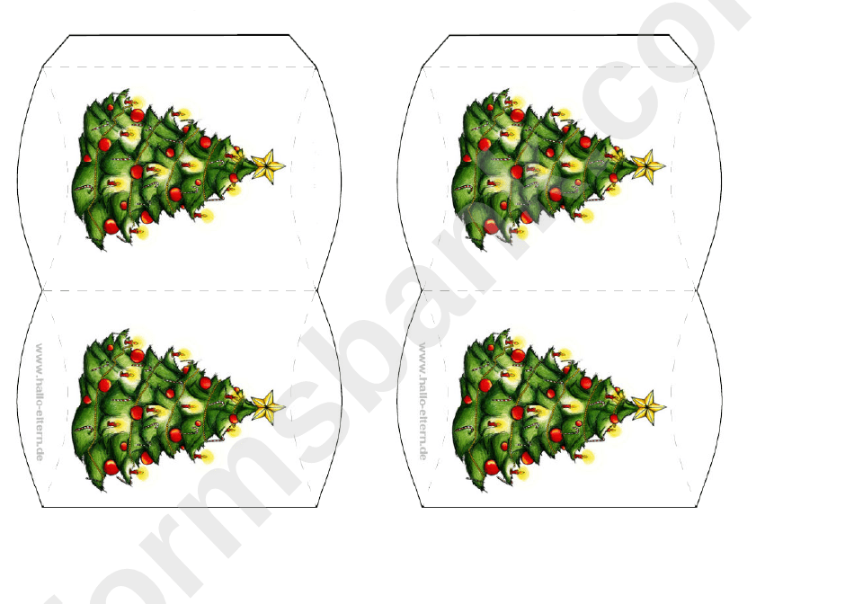 Christmas Tree Gift Box Template printable pdf download