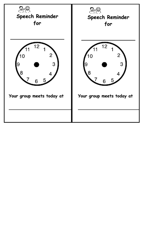 Speech Clocks printable pdf download