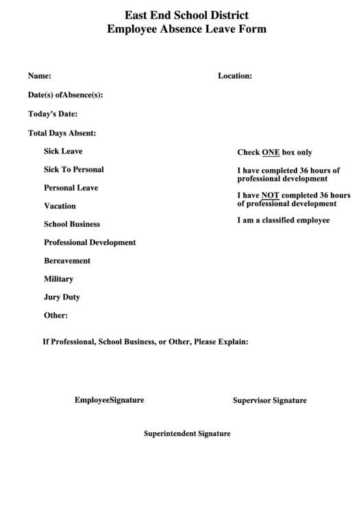 Top 6 Employee Absence Form Templates free to download in PDF format