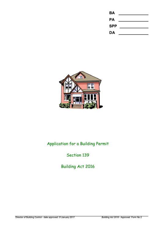 Fillable Application For A Building Permit printable pdf download