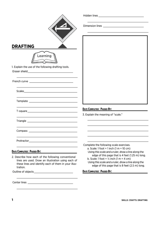 Drafting Worksheet printable pdf download