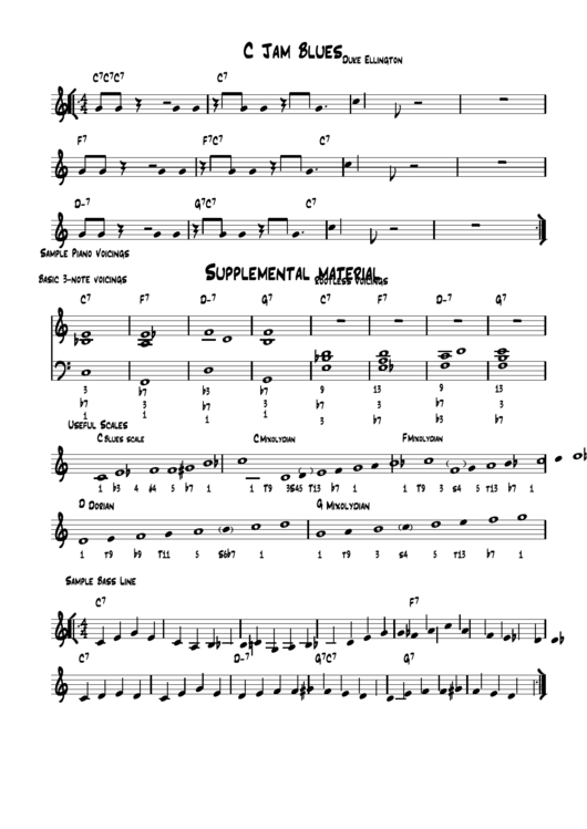 C Jam Blues By Duke Ellington printable pdf download