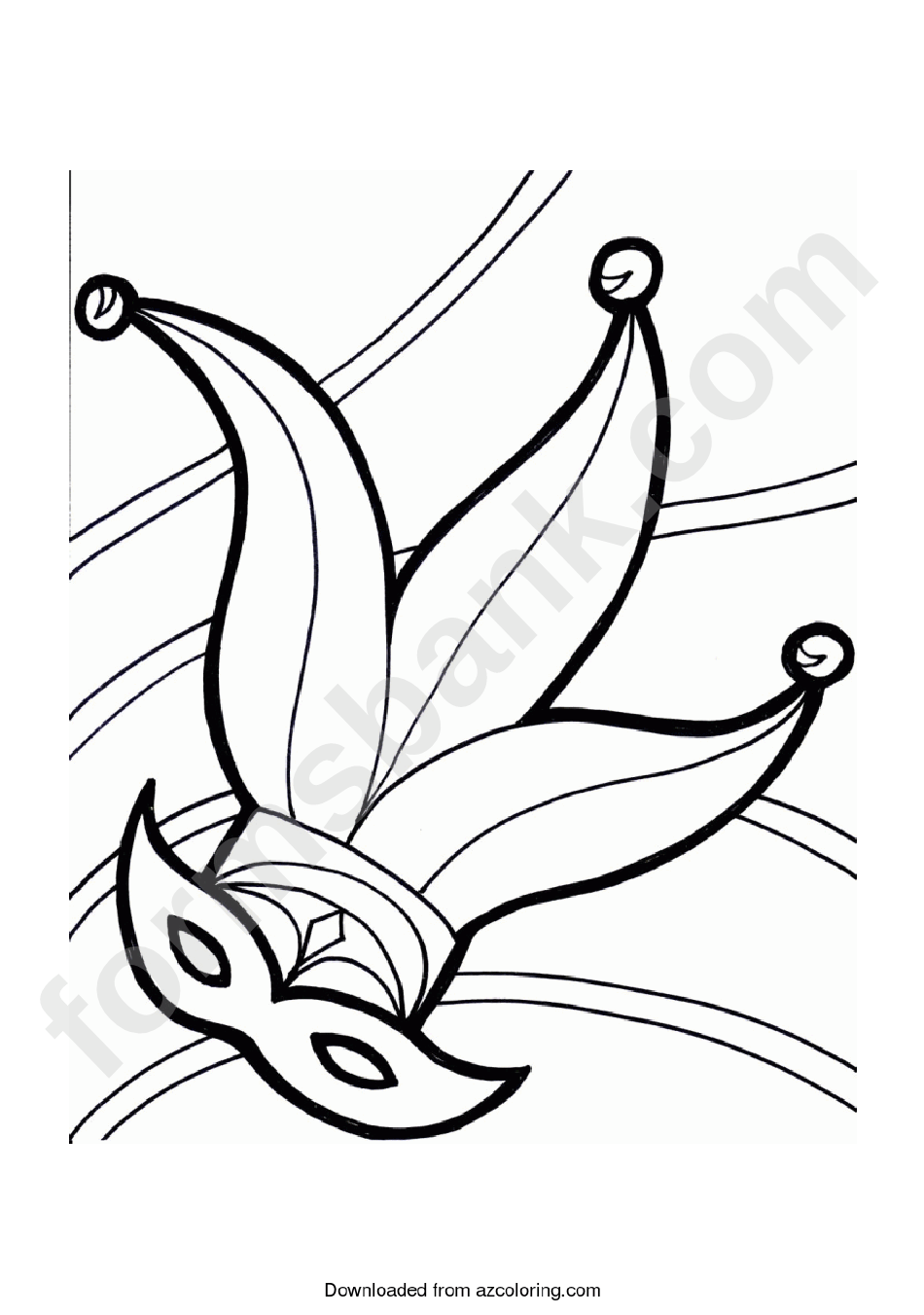Mardi Gras Coloring Sheet printable pdf download