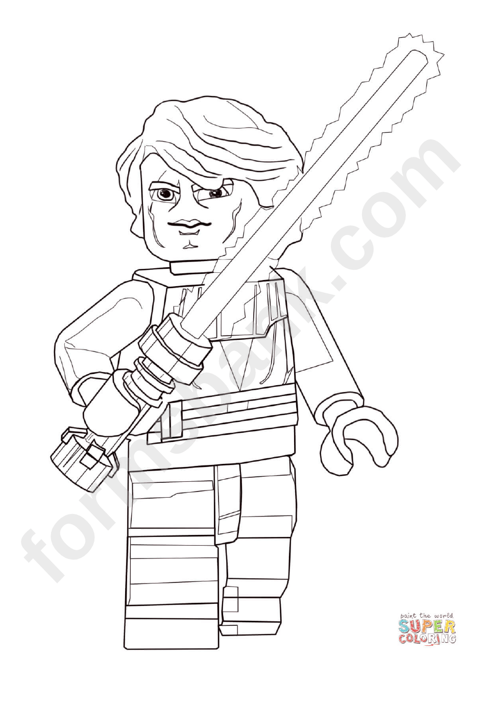 Lego Star Wars Coloring Sheet Anakin printable pdf download