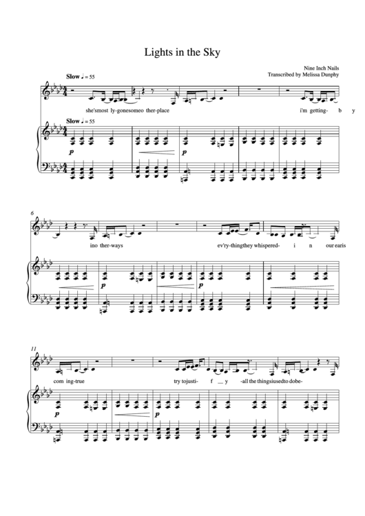 Lights In The Sky Nine Inch Nails printable pdf download