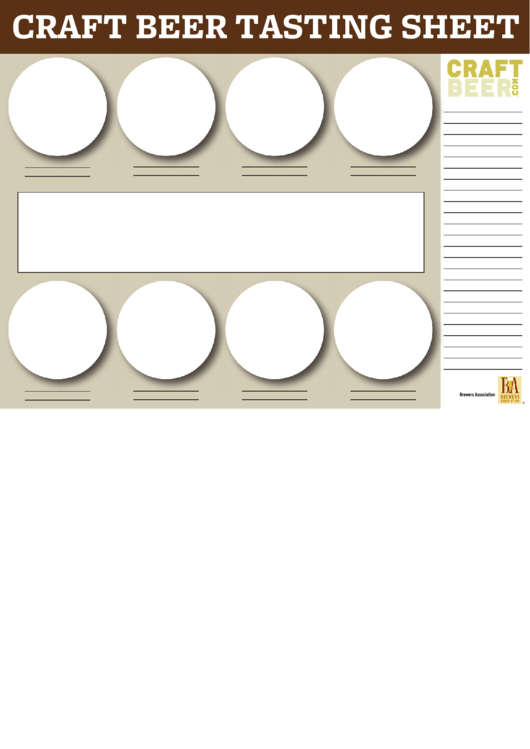 Craft Beer Tasting Sheet printable pdf download