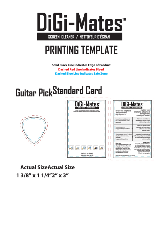 Guitar Pick Template printable pdf download