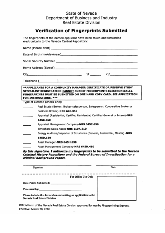 Verification Of Fingerprints Submitted printable pdf download