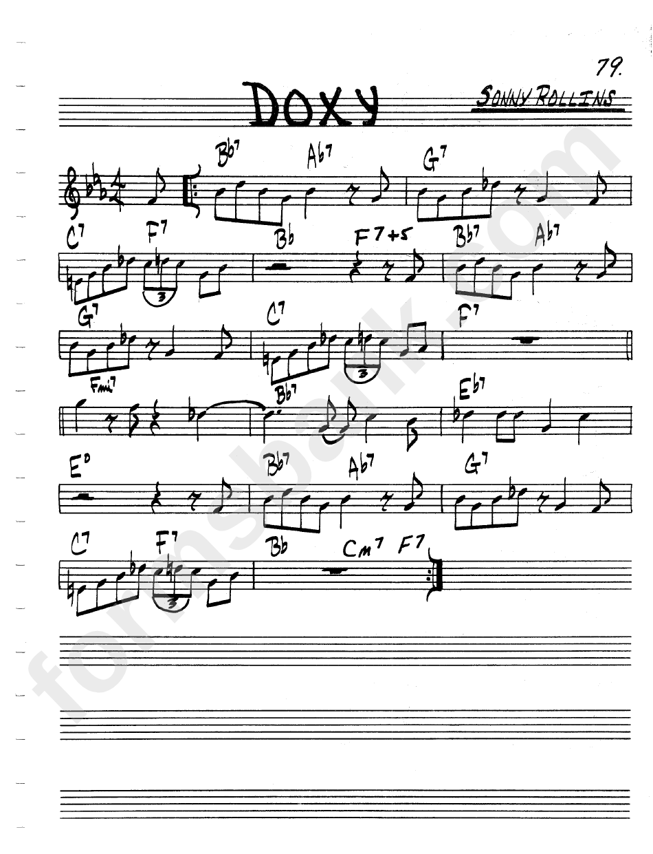 Doxy Sonny Rollins printable pdf download