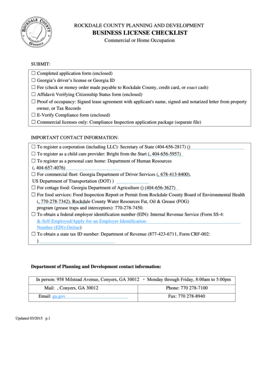 Commercial Business License printable pdf download