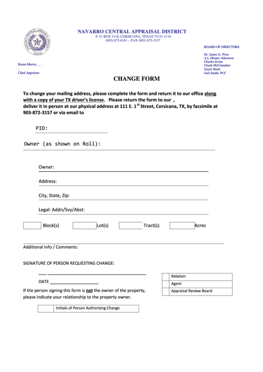 Address Change Form Tx Dmv printable pdf download