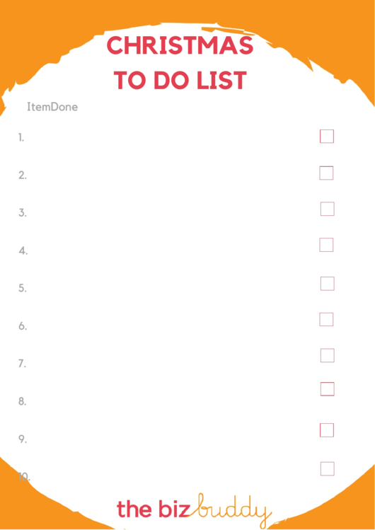 Fillable Christmas To Do List Template printable pdf download