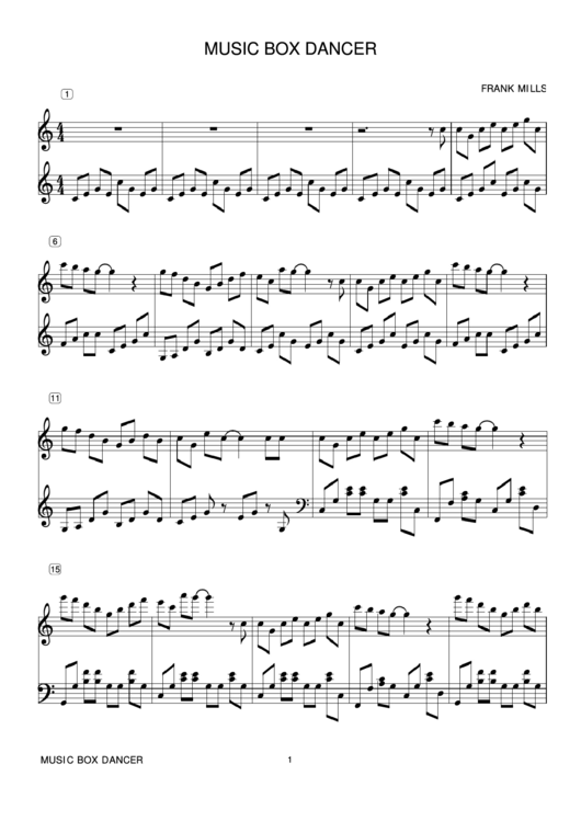 Music Box Dancer Frank Mills printable pdf download