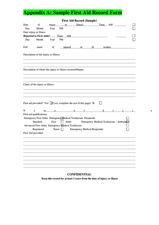 Top 5 First Aid Report Templates free to download in PDF format