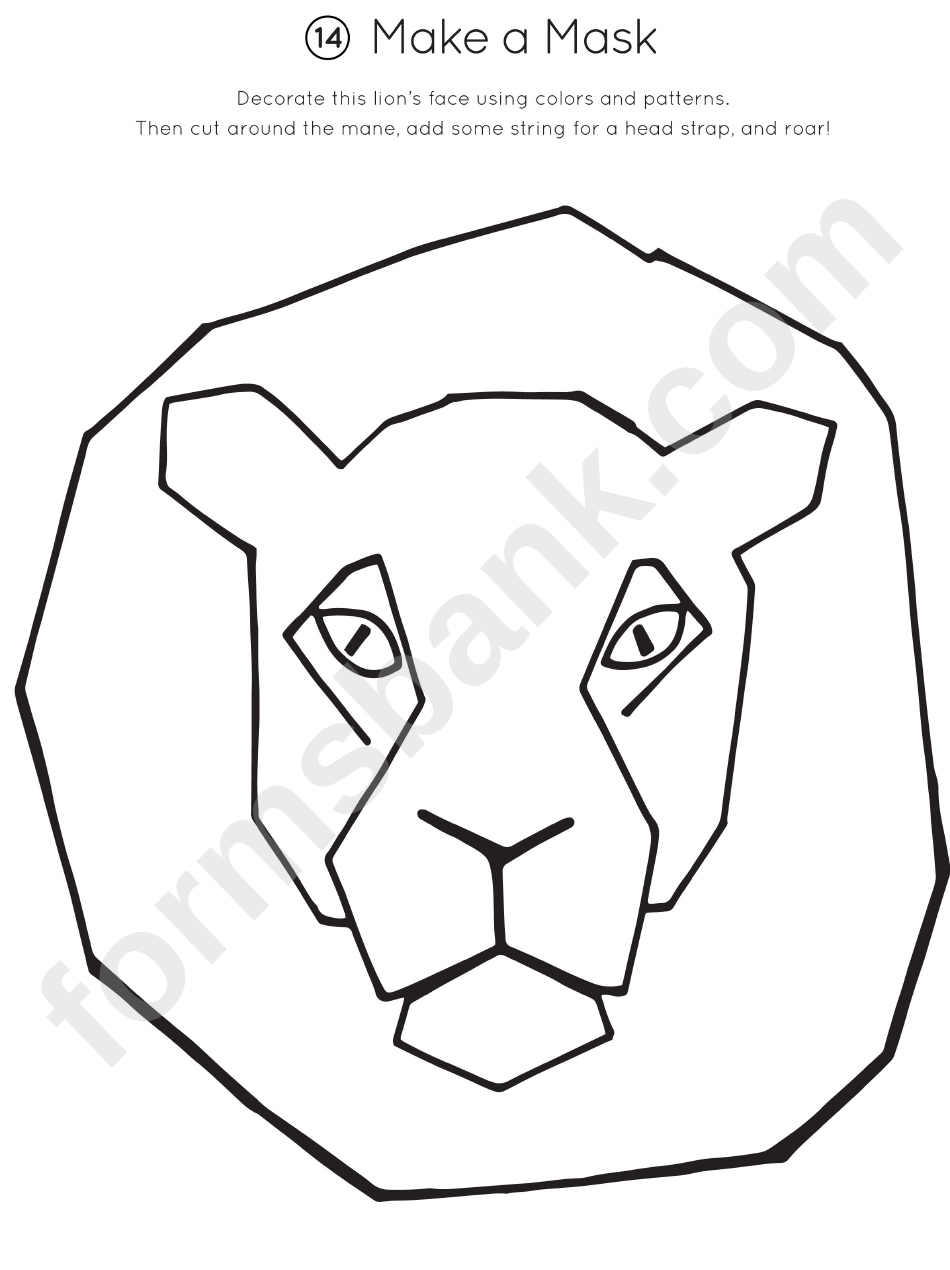 Lion Mask Coloring Page Coloring Pages
