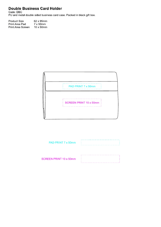 Double Business Card Holder Template printable pdf download